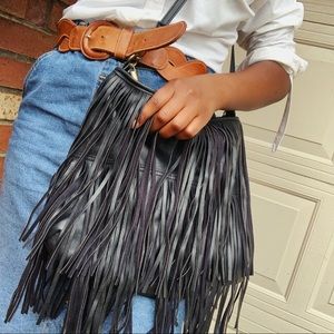 Black Fringe Bag